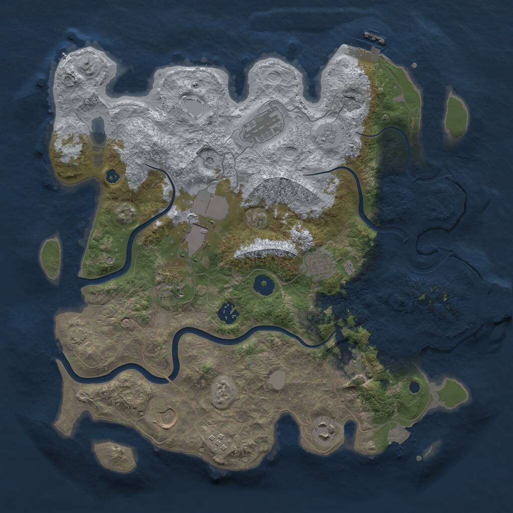Rust Map: Procedural Map, Size: 3750, Seed: 79584938, 15 Monuments