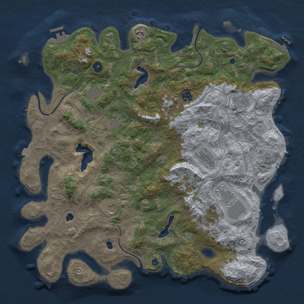 Rust Map: Procedural Map, Size: 4500, Seed: 1459735157, 16 Monuments