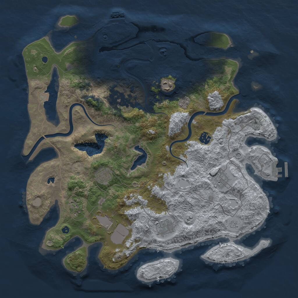 Rust Map: Procedural Map, Size: 4000, Seed: 1277231217, 15 Monuments