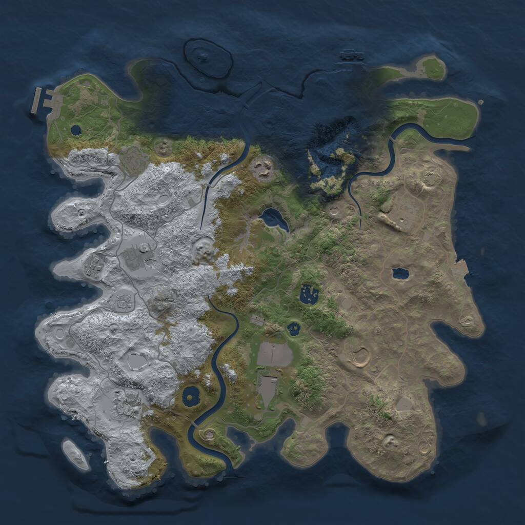 Rust Map: Procedural Map, Size: 4000, Seed: 19890106, 15 Monuments
