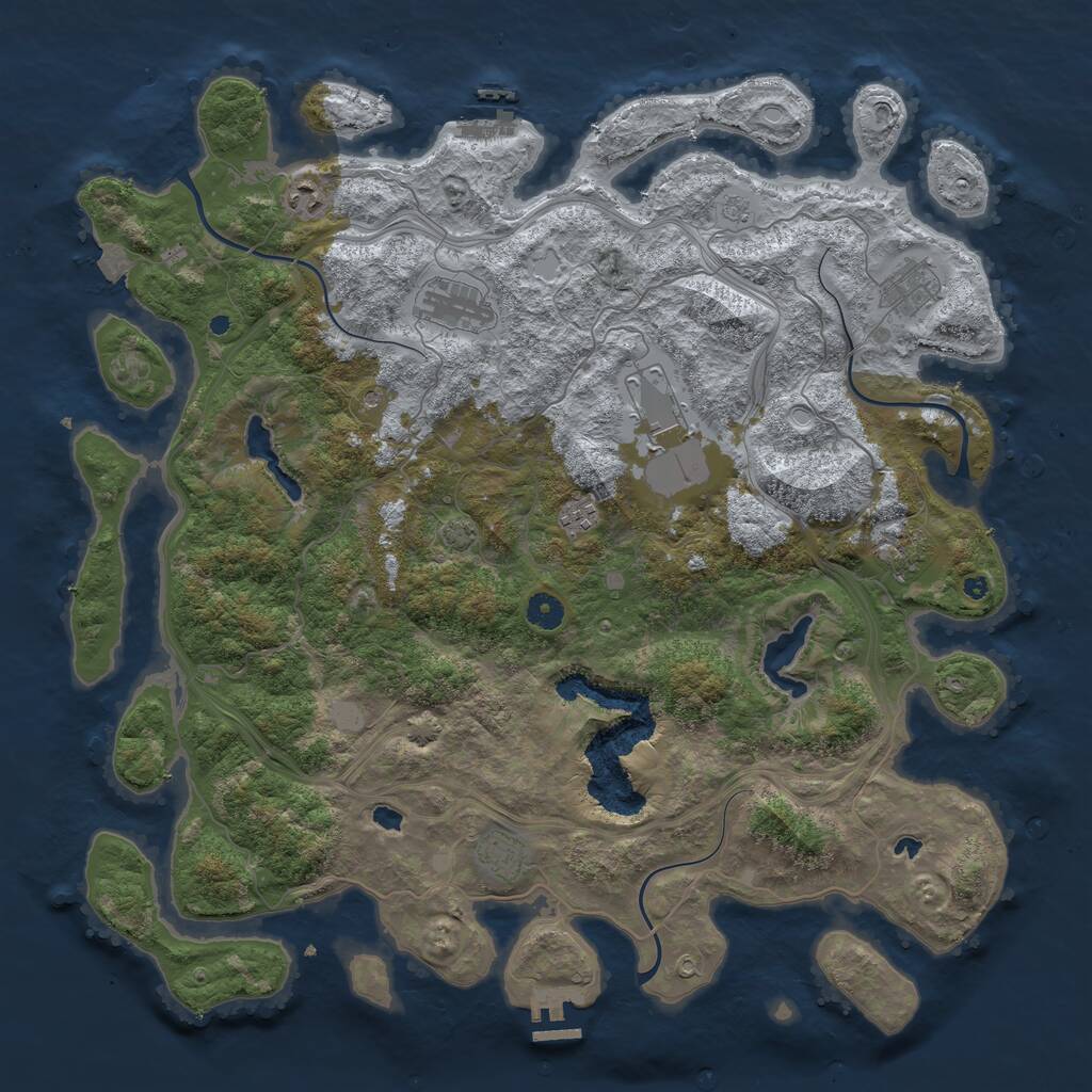 Rust Map: Procedural Map, Size: 4500, Seed: 1663452904, 13 Monuments