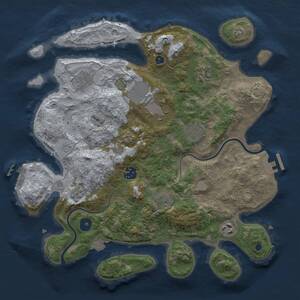 Thumbnail Rust Map: Procedural Map, Size: 3500, Seed: 6368345, 14 Monuments