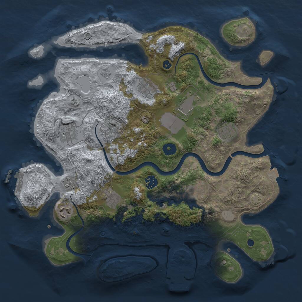Rust Map: Procedural Map, Size: 3500, Seed: 6368345, 15 Monuments
