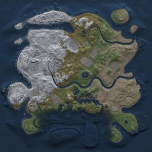 Thumbnail Rust Map: Procedural Map, Size: 3500, Seed: 6368345, 15 Monuments