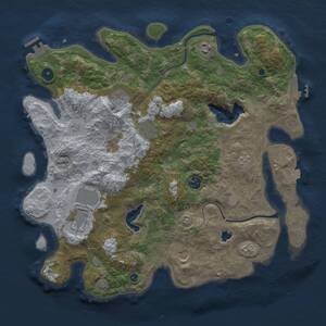 Thumbnail Rust Map: Procedural Map, Size: 4000, Seed: 196706080, 13 Monuments
