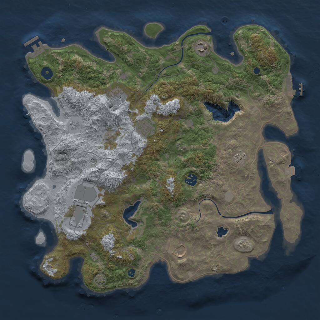 Rust Map: Procedural Map, Size: 4000, Seed: 196706080, 13 Monuments