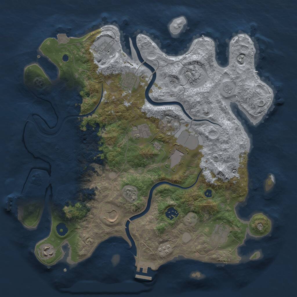 Rust Map: Procedural Map, Size: 3700, Seed: 547, 16 Monuments