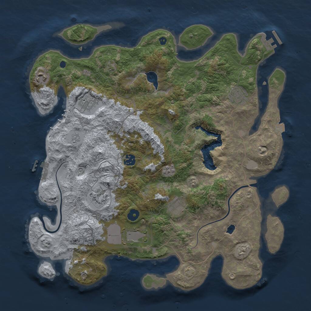 Rust Map: Procedural Map, Size: 4000, Seed: 138005109, 14 Monuments