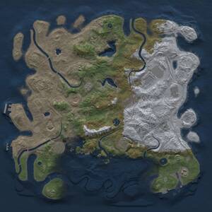 Thumbnail Rust Map: Procedural Map, Size: 4500, Seed: 451016605, 16 Monuments