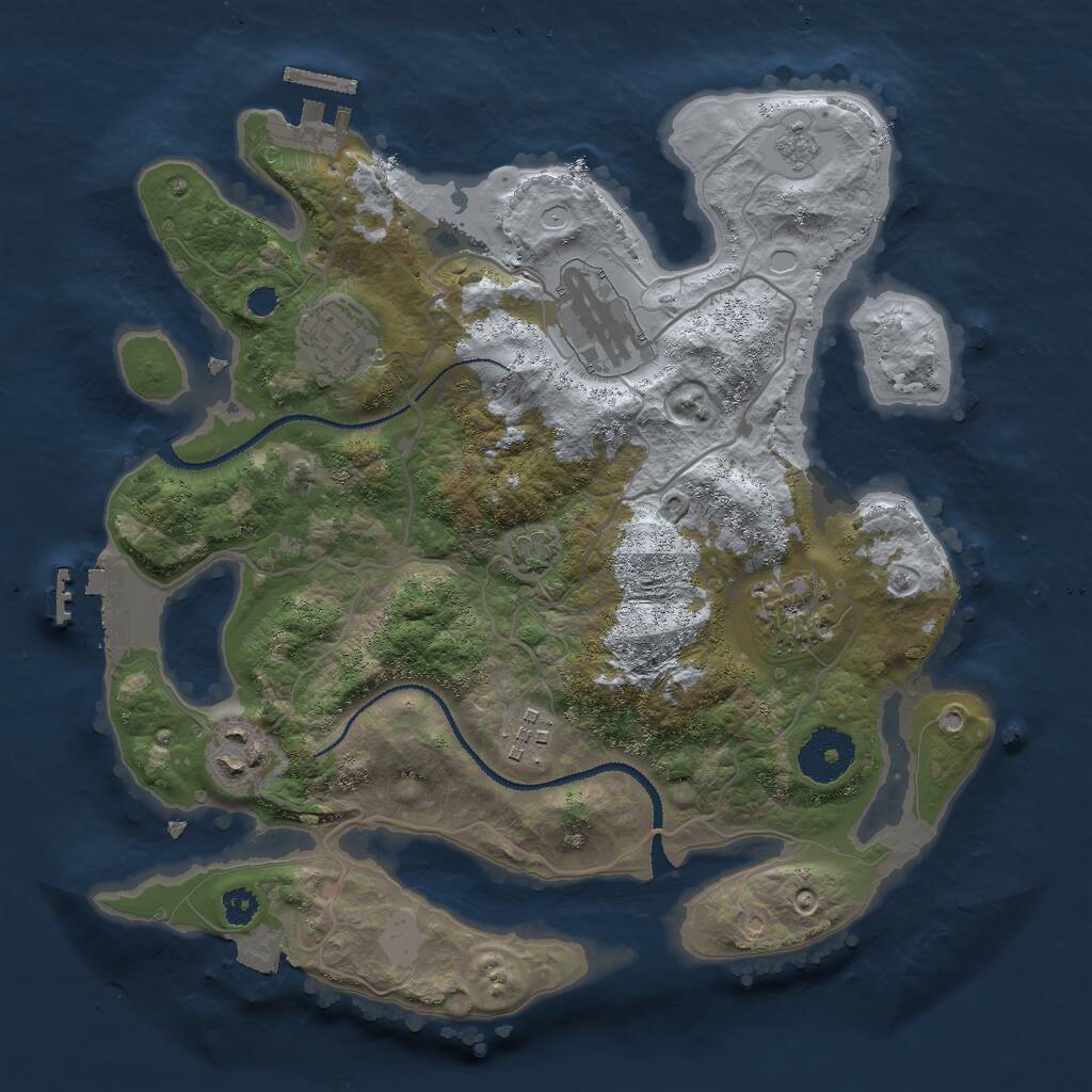 Rust Map: Procedural Map, Size: 3000, Seed: 310188882, 10 Monuments