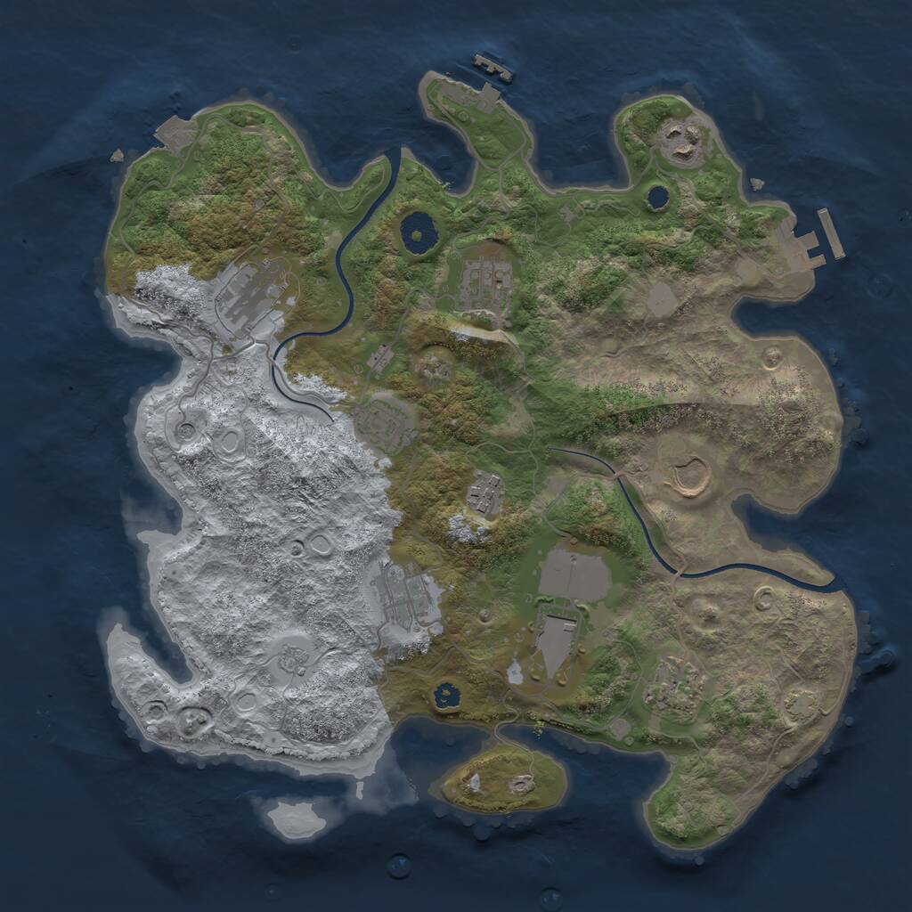 Rust Map: Procedural Map, Size: 3500, Seed: 860518287, 15 Monuments