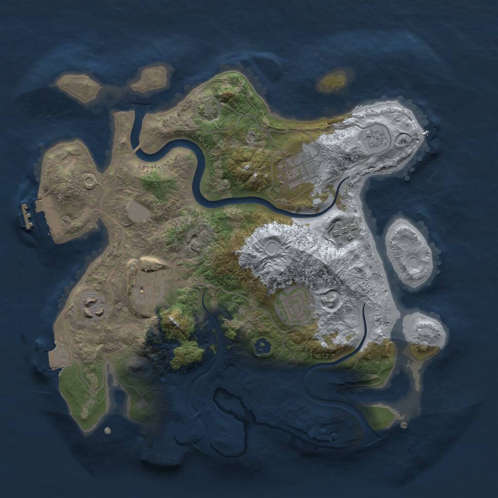 Rust Map: Procedural Map, Size: 3000, Seed: 276628089, 10 Monuments