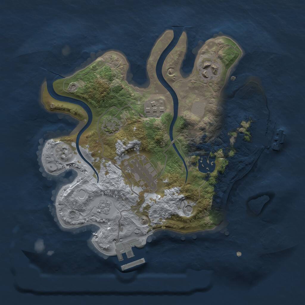 Rust Map: Procedural Map, Size: 2500, Seed: 99813, 10 Monuments