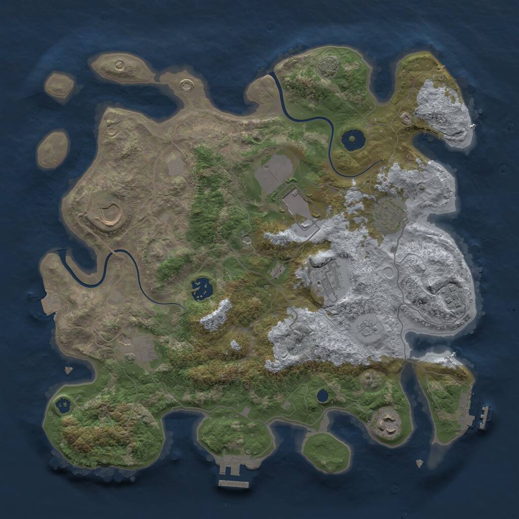 Rust Map: Procedural Map, Size: 3500, Seed: 1545641, 14 Monuments