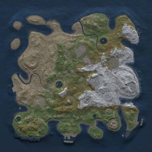 Thumbnail Rust Map: Procedural Map, Size: 3500, Seed: 1545641, 14 Monuments