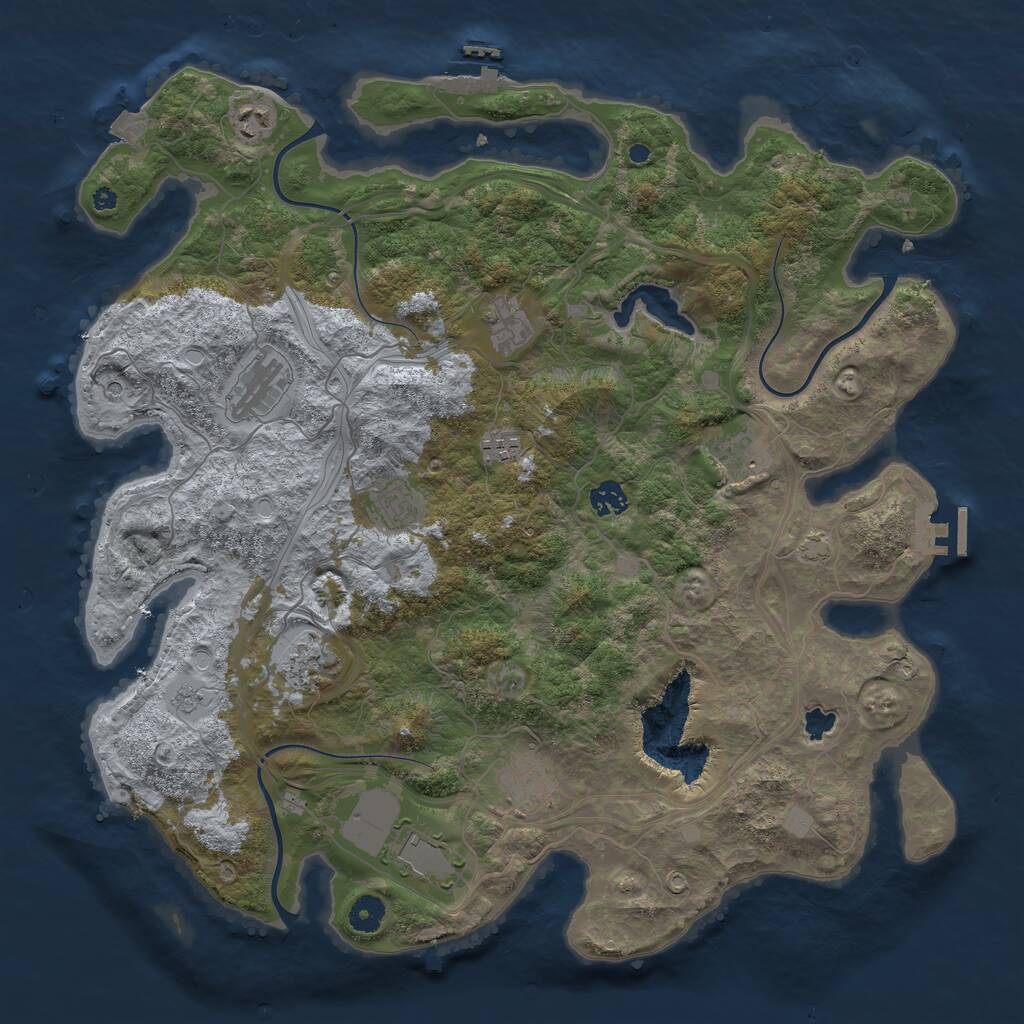 Rust Map: Procedural Map, Size: 4250, Seed: 228519094, 16 Monuments