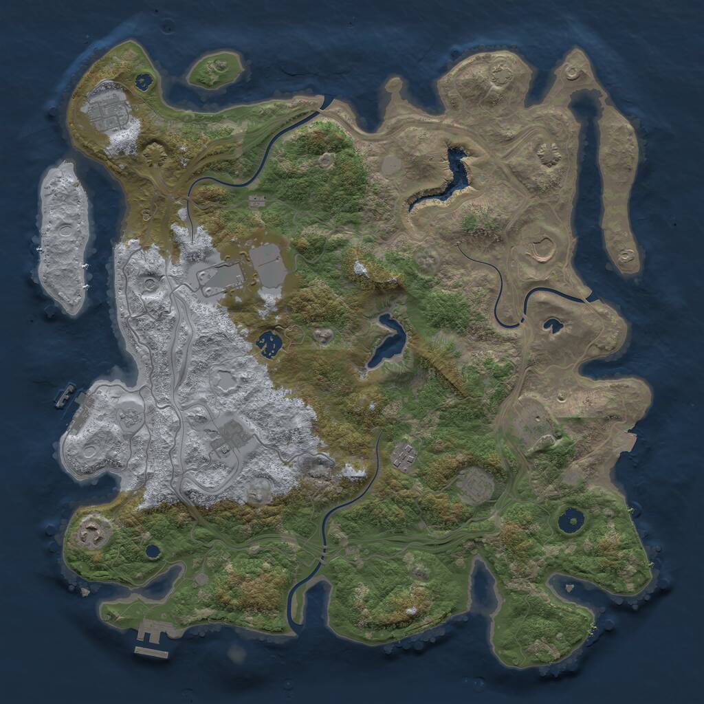 Rust Map: Procedural Map, Size: 4250, Seed: 1461739370, 15 Monuments