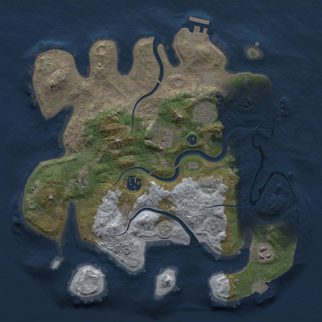 Rust Map: Procedural Map, Size: 3210, Seed: 25825, 11 Monuments