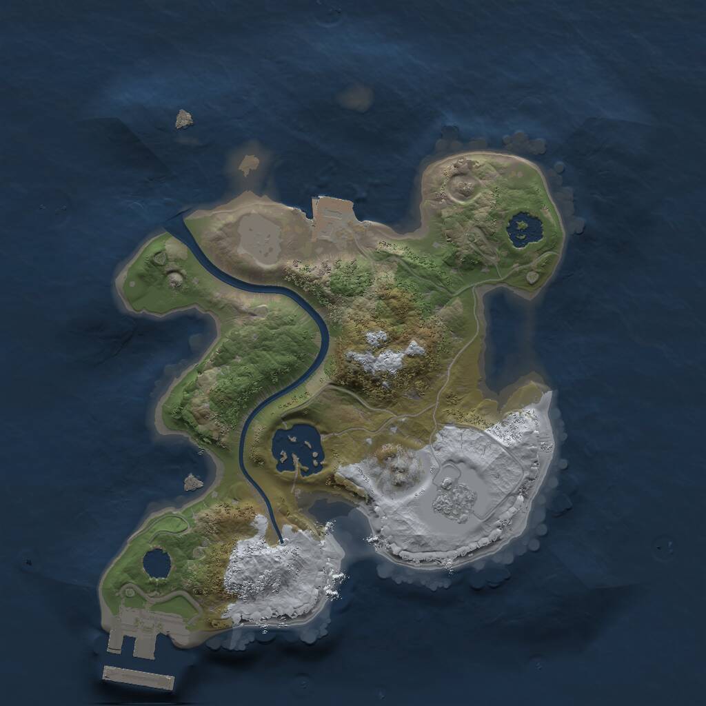 Rust Map: Procedural Map, Size: 2000, Seed: 1895287319, 4 Monuments