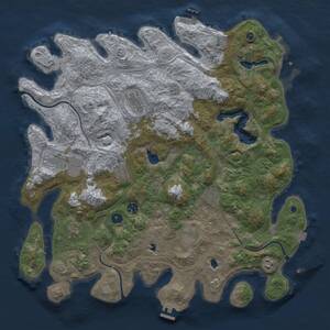 Thumbnail Rust Map: Procedural Map, Size: 4500, Seed: 1684921304, 15 Monuments