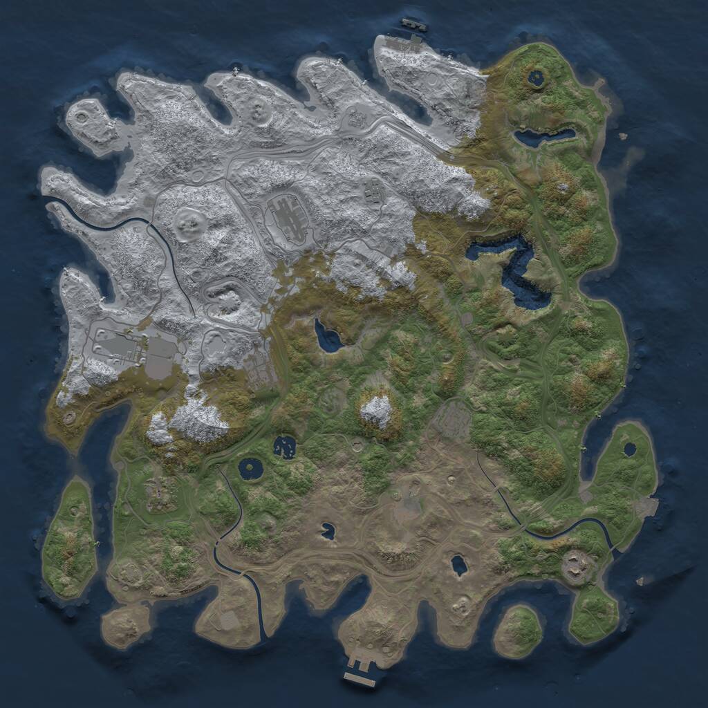 Rust Map: Procedural Map, Size: 4500, Seed: 1684921304, 15 Monuments