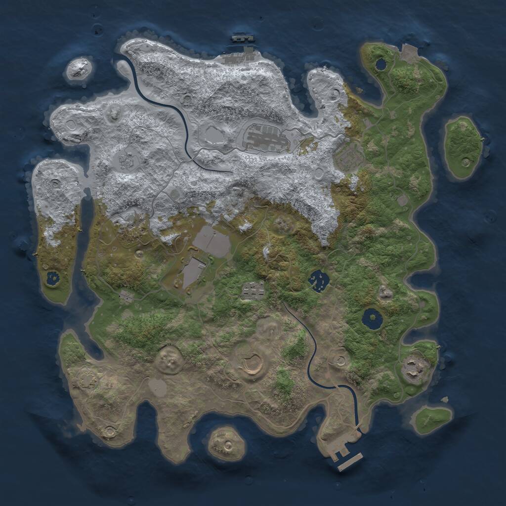 Rust Map: Procedural Map, Size: 3700, Seed: 1428737908, 14 Monuments