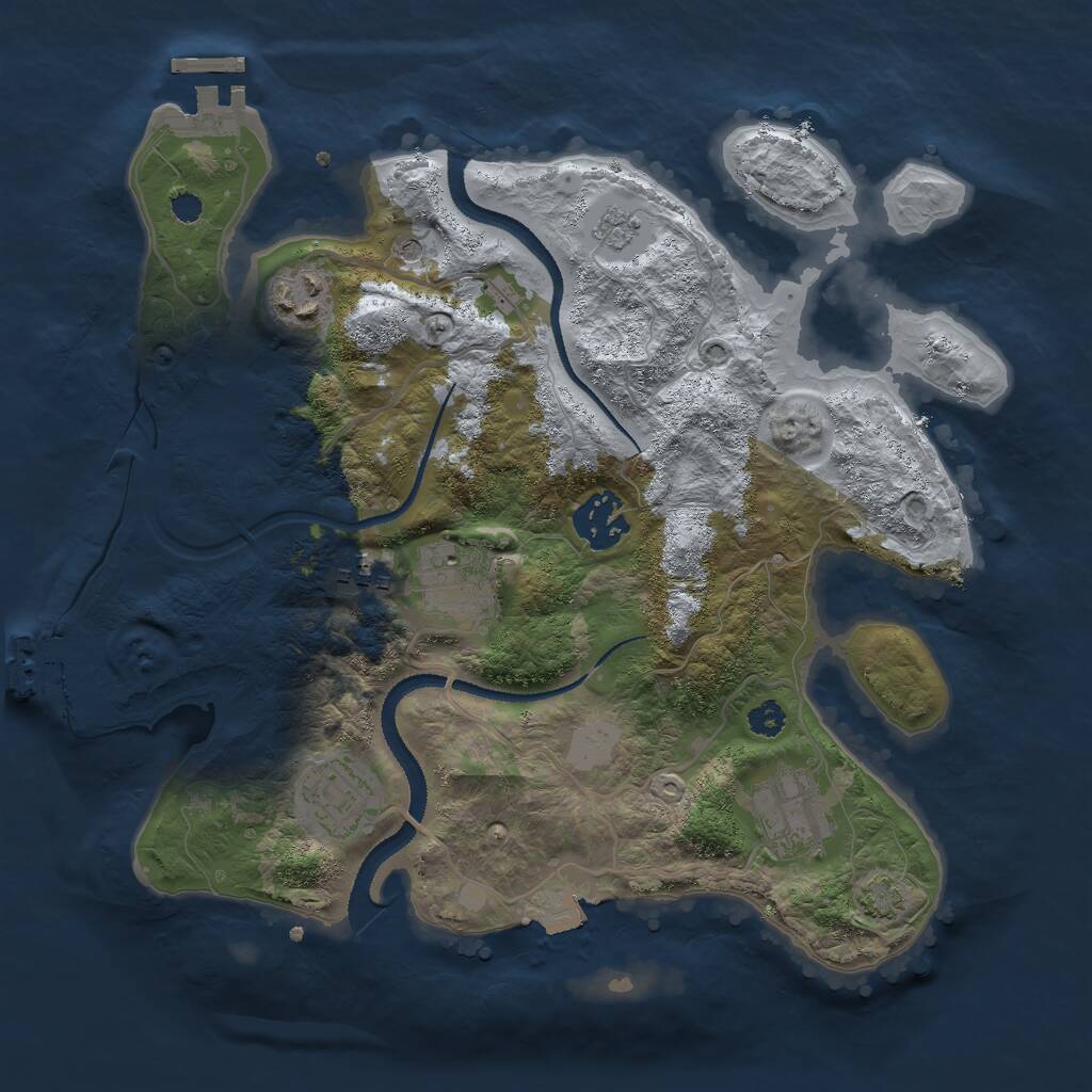 Rust Map: Procedural Map, Size: 3000, Seed: 1868431344, 12 Monuments