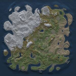 Thumbnail Rust Map: Procedural Map, Size: 4500, Seed: 1196205408, 16 Monuments