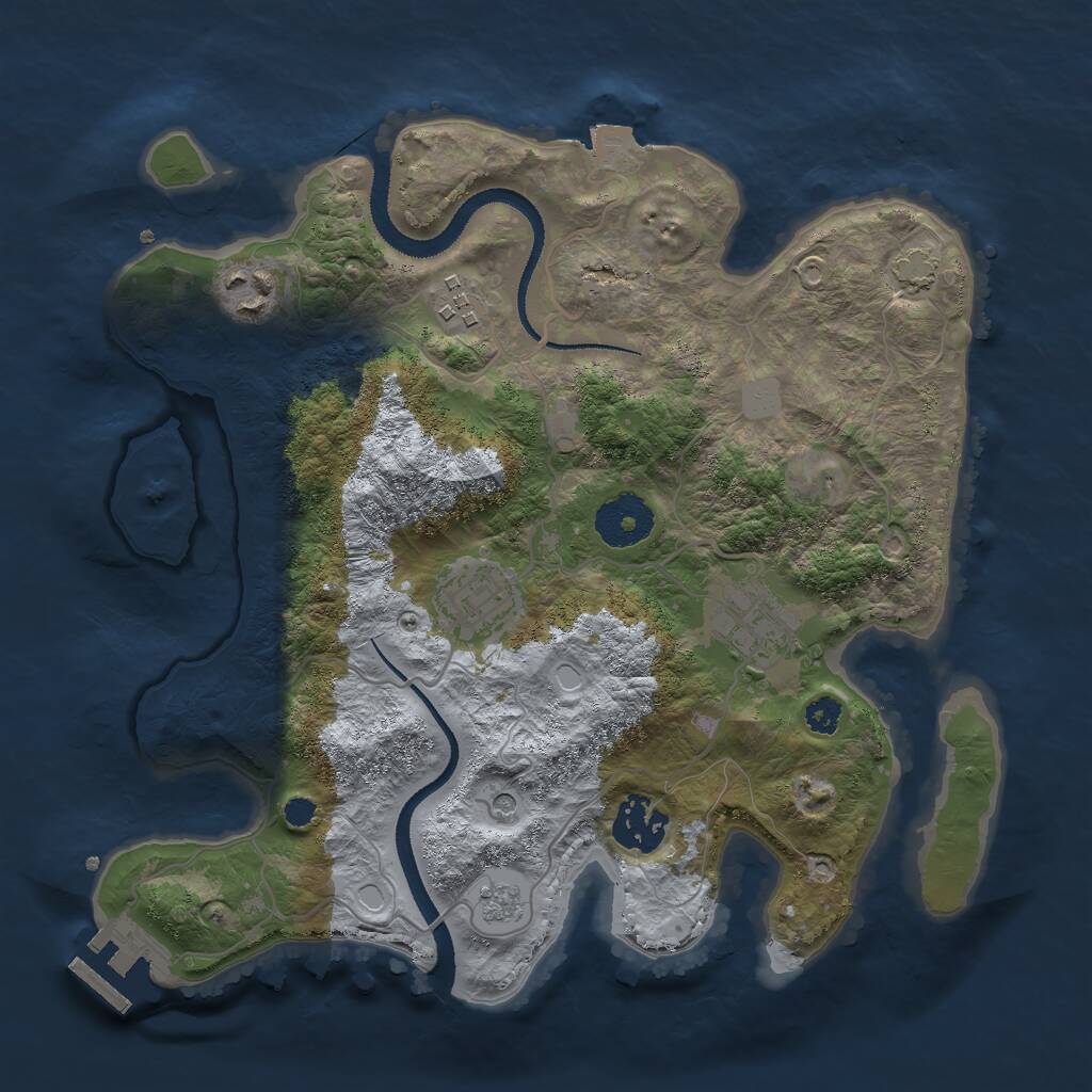 Rust Map: Procedural Map, Size: 3000, Seed: 1356155248, 10 Monuments