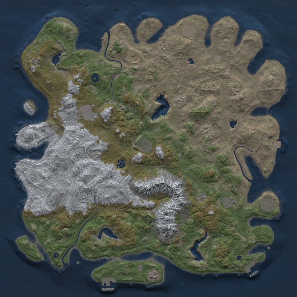 Rust Map: Procedural Map, Size: 5000, Seed: 8896376, 17 Monuments