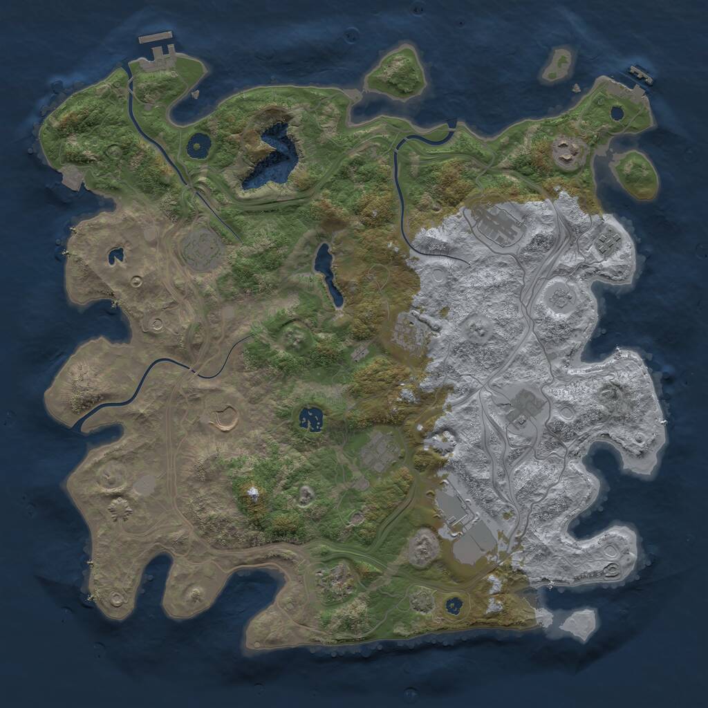 Rust Map: Procedural Map, Size: 4250, Seed: 272303902, 17 Monuments