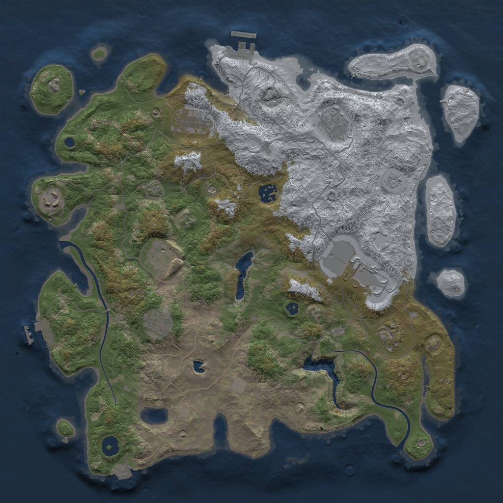 Rust Map: Procedural Map, Size: 4000, Seed: 1502332573, 14 Monuments