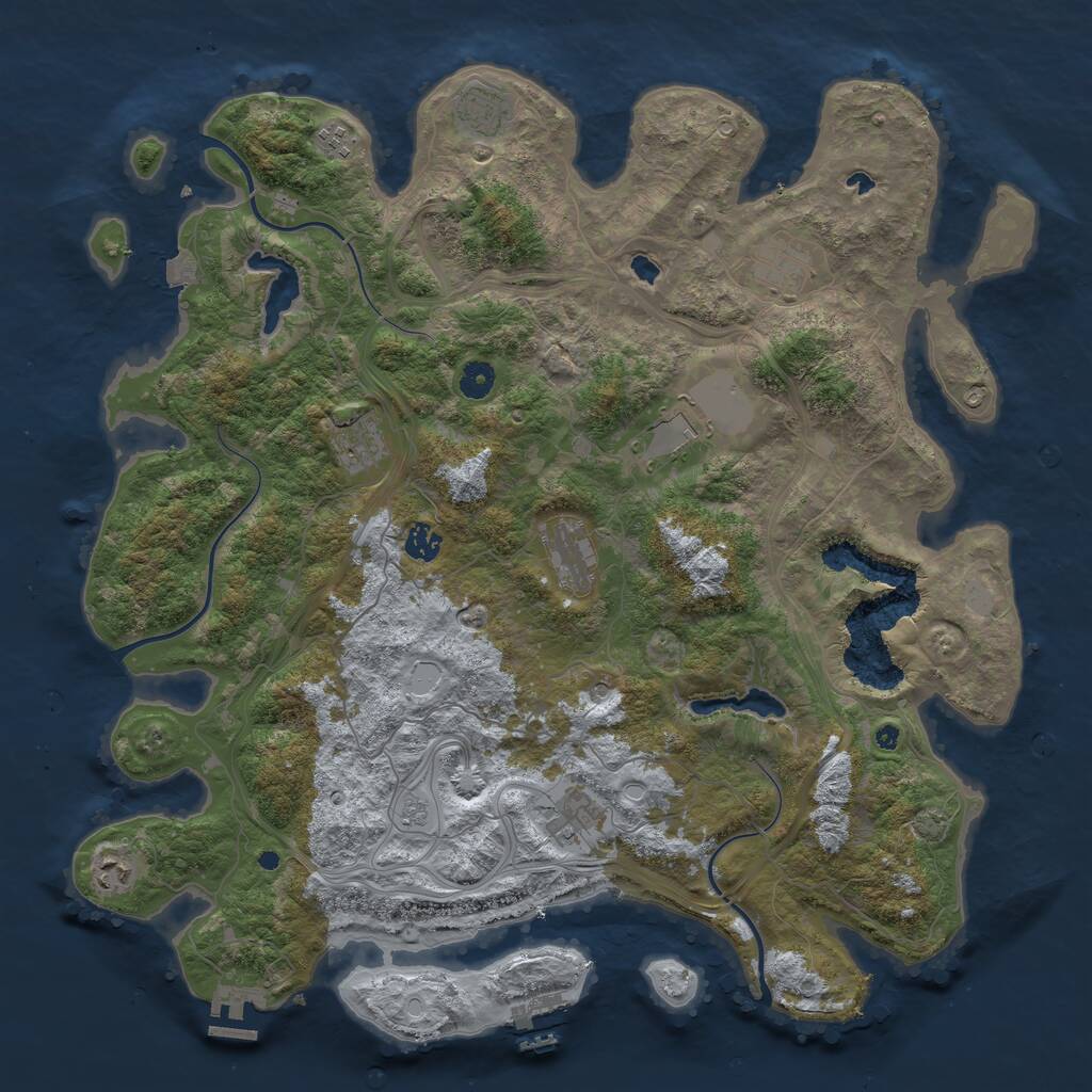 Rust Map: Procedural Map, Size: 4500, Seed: 1489782678, 15 Monuments