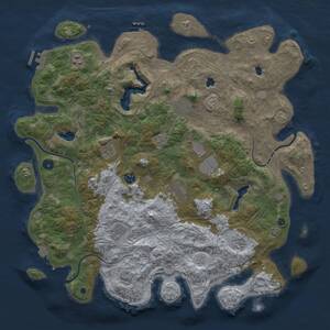 Thumbnail Rust Map: Procedural Map, Size: 4500, Seed: 74646566, 15 Monuments