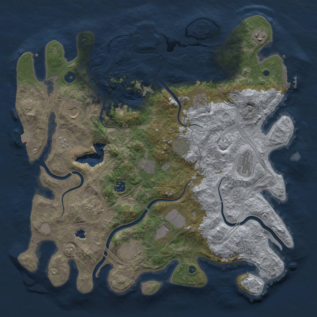 Rust Map: Procedural Map, Size: 4250, Seed: 523044437, 17 Monuments