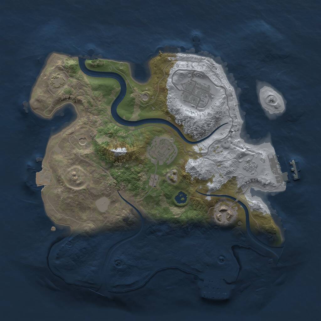 Rust Map: Procedural Map, Size: 2650, Seed: 1710004098, 9 Monuments