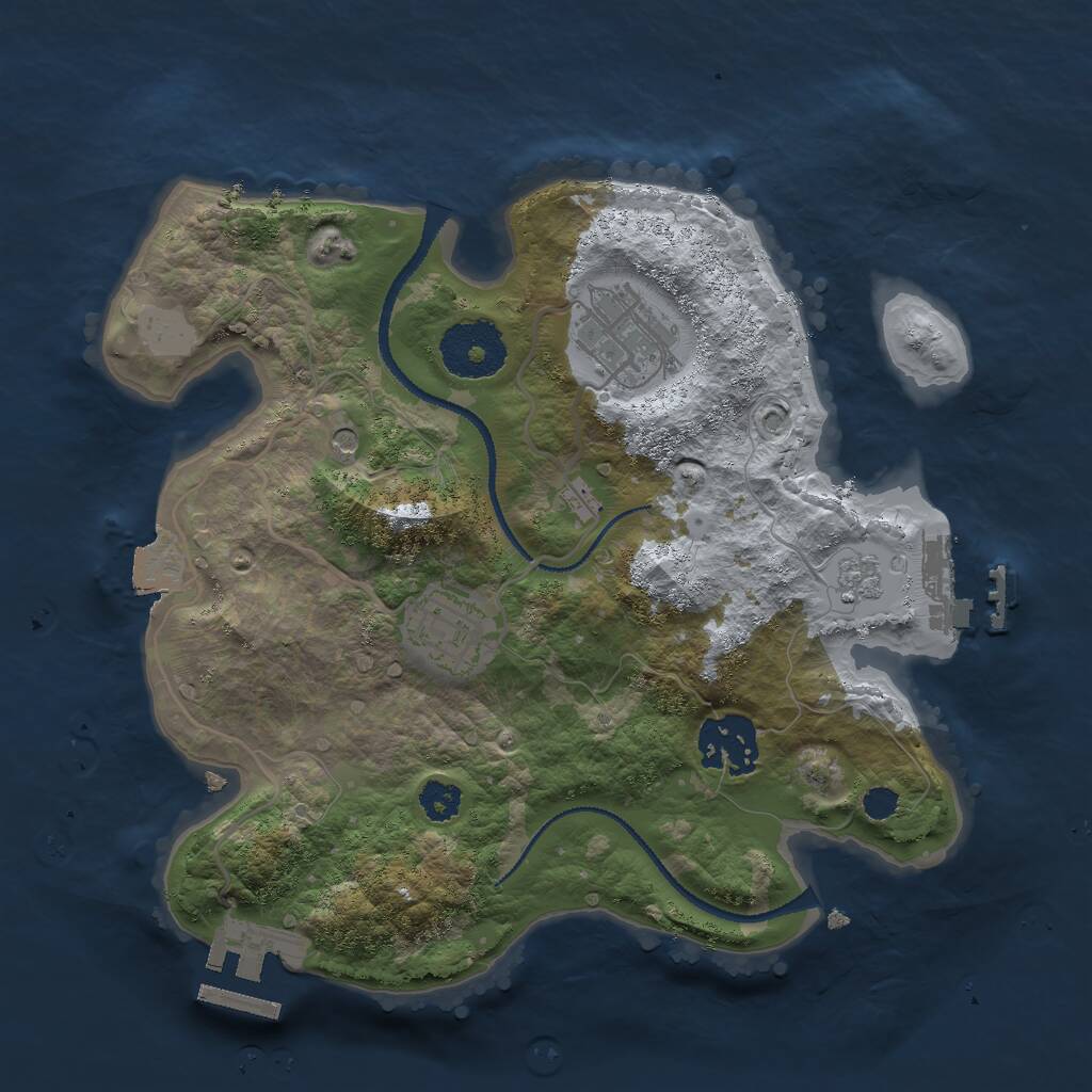 Rust Map: Procedural Map, Size: 2650, Seed: 1710004098, 8 Monuments