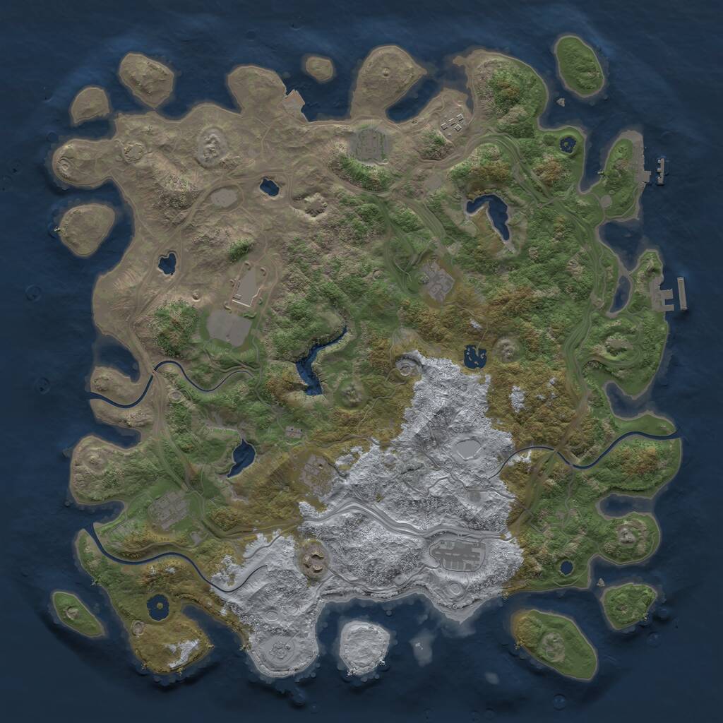 Rust Map: Procedural Map, Size: 4500, Seed: 1030125269, 15 Monuments