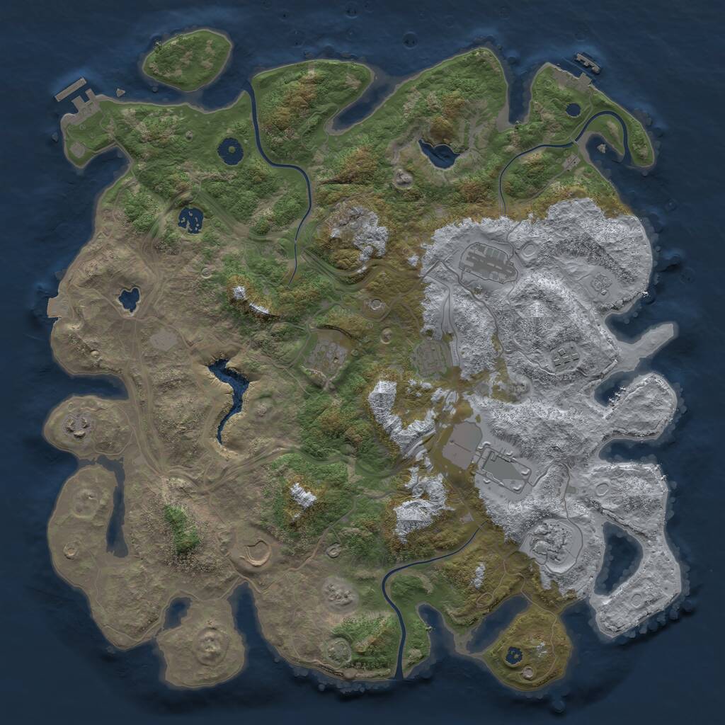 Rust Map: Procedural Map, Size: 4250, Seed: 2102123614, 15 Monuments