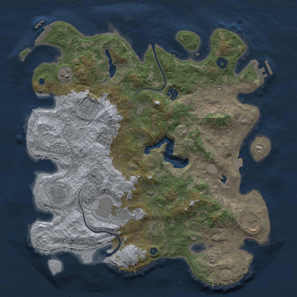 Rust Map: Procedural Map, Size: 4000, Seed: 797268279, 14 Monuments