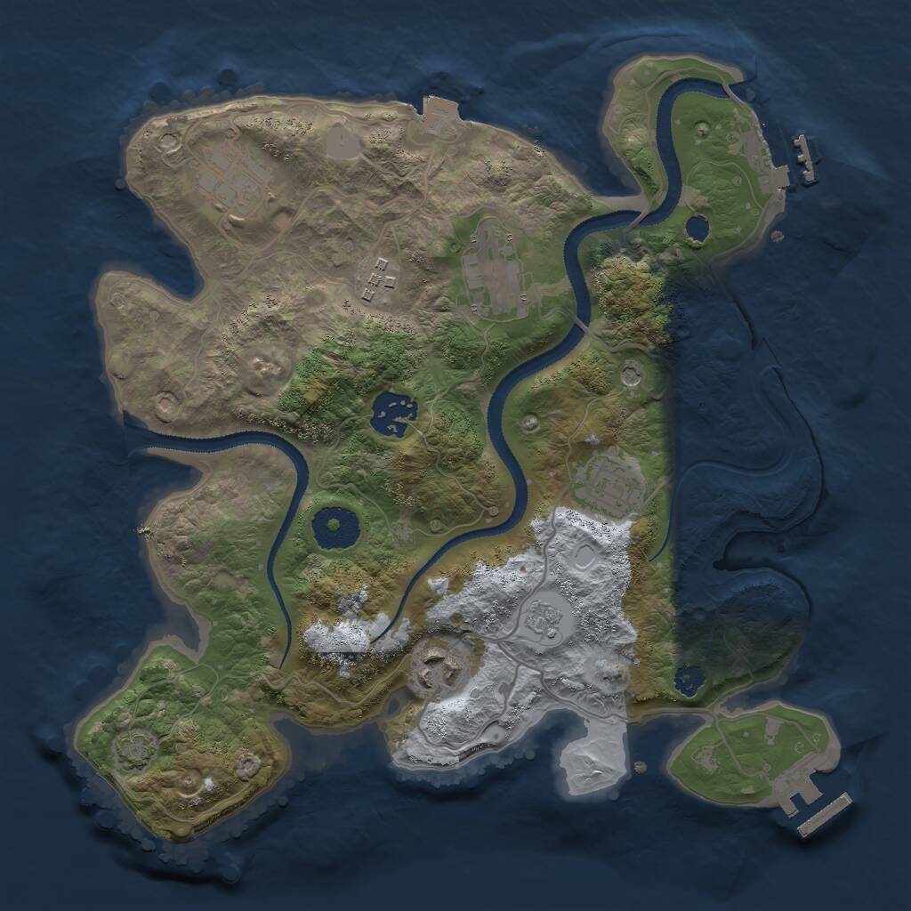 Rust Map: Procedural Map, Size: 3000, Seed: 510278773, 12 Monuments