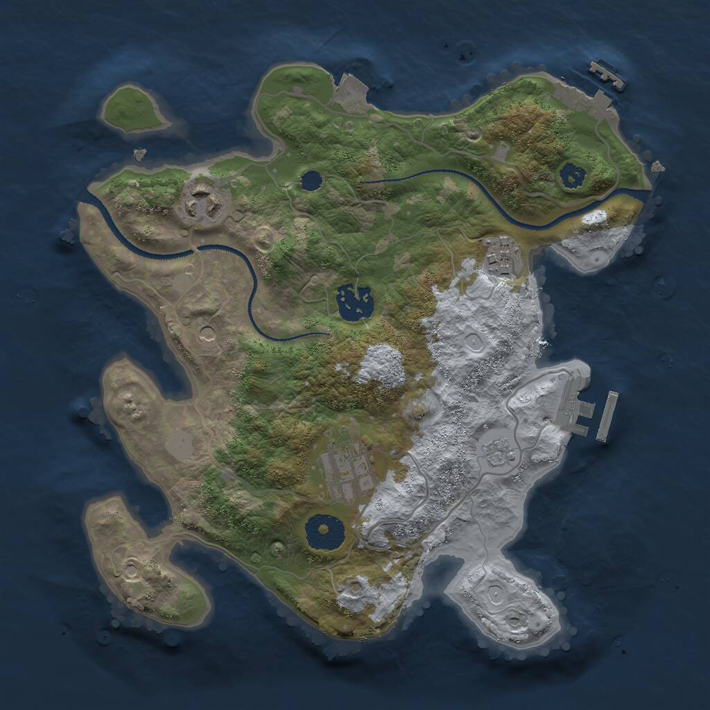 Rust Map: Procedural Map, Size: 2800, Seed: 39676582, 9 Monuments