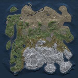 Thumbnail Rust Map: Procedural Map, Size: 3700, Seed: 2012025, 17 Monuments