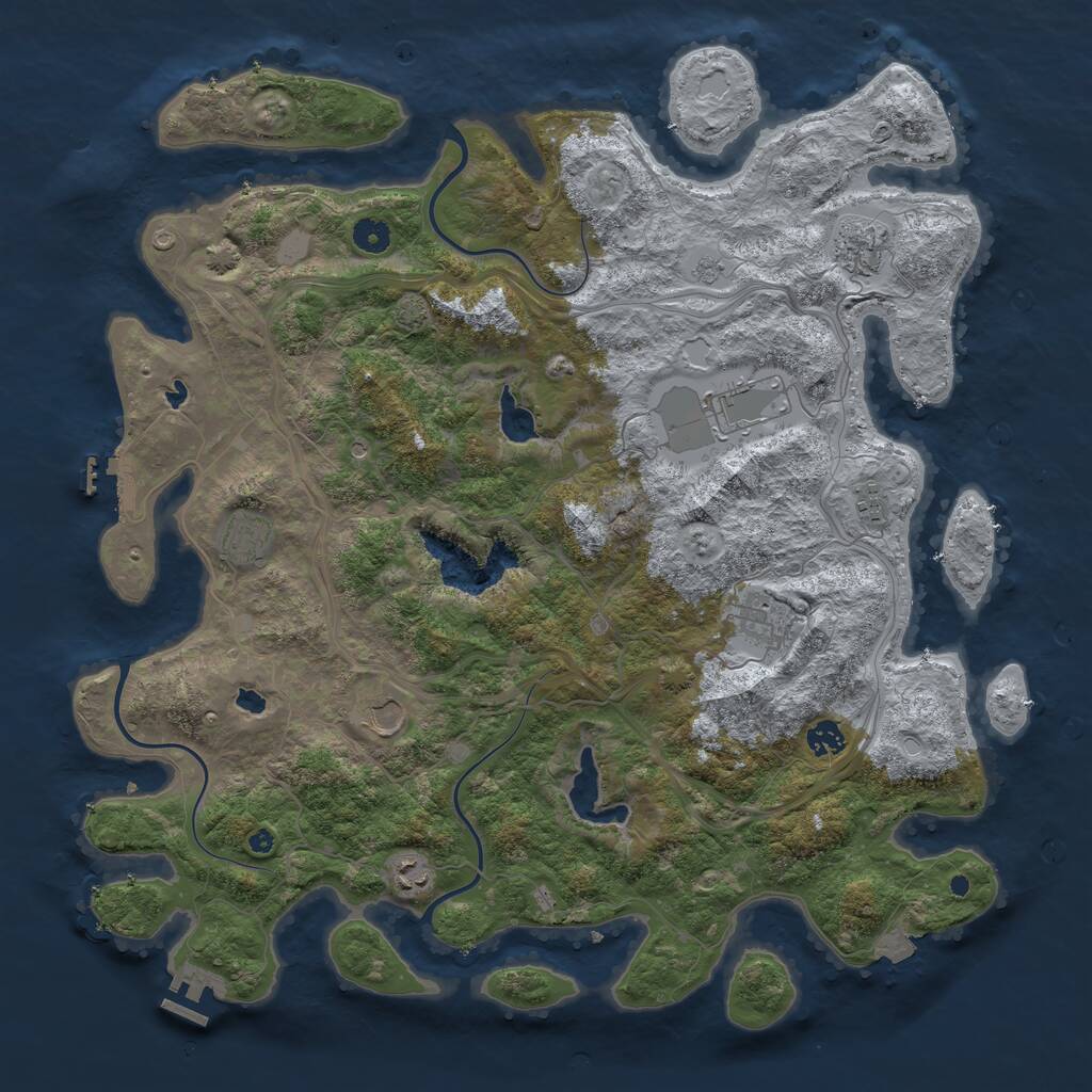 Rust Map: Procedural Map, Size: 4500, Seed: 146012402, 14 Monuments