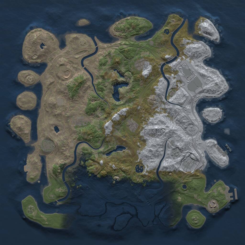Rust Map: Procedural Map, Size: 4500, Seed: 1558201480, 16 Monuments