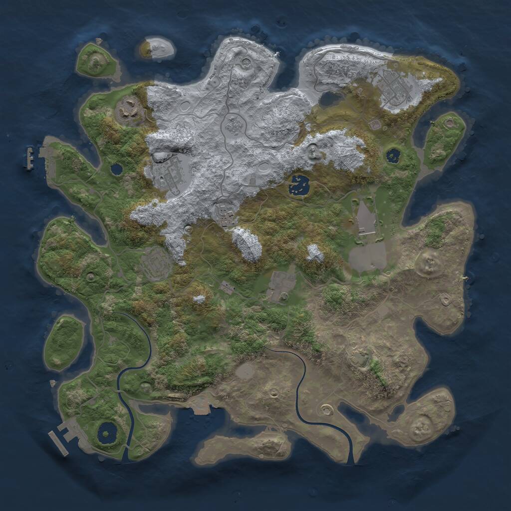 Rust Map: Procedural Map, Size: 3600, Seed: 2125, 14 Monuments