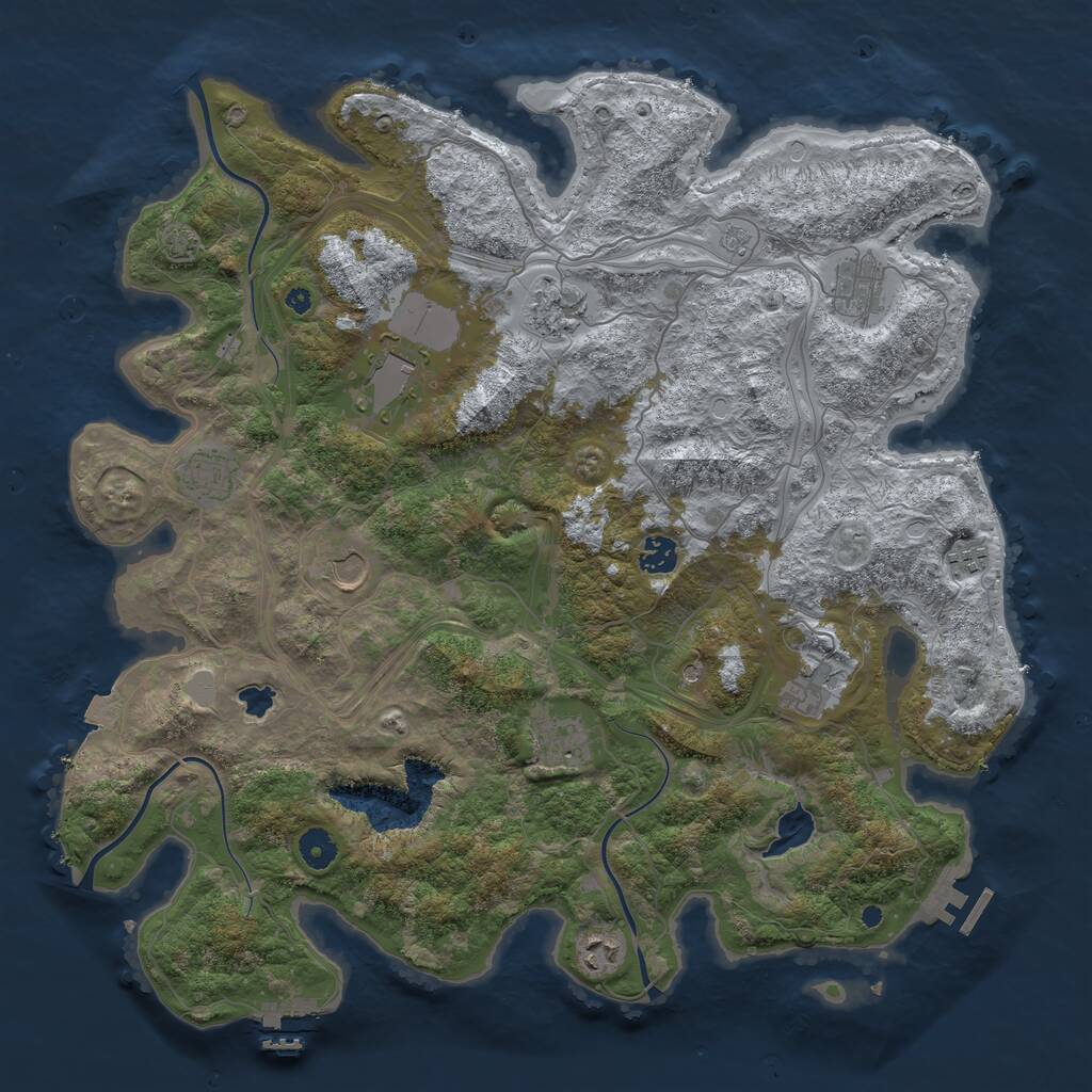 Rust Map: Procedural Map, Size: 4250, Seed: 1159602703, 16 Monuments