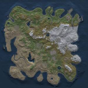 Thumbnail Rust Map: Procedural Map, Size: 4000, Seed: 384645384, 16 Monuments