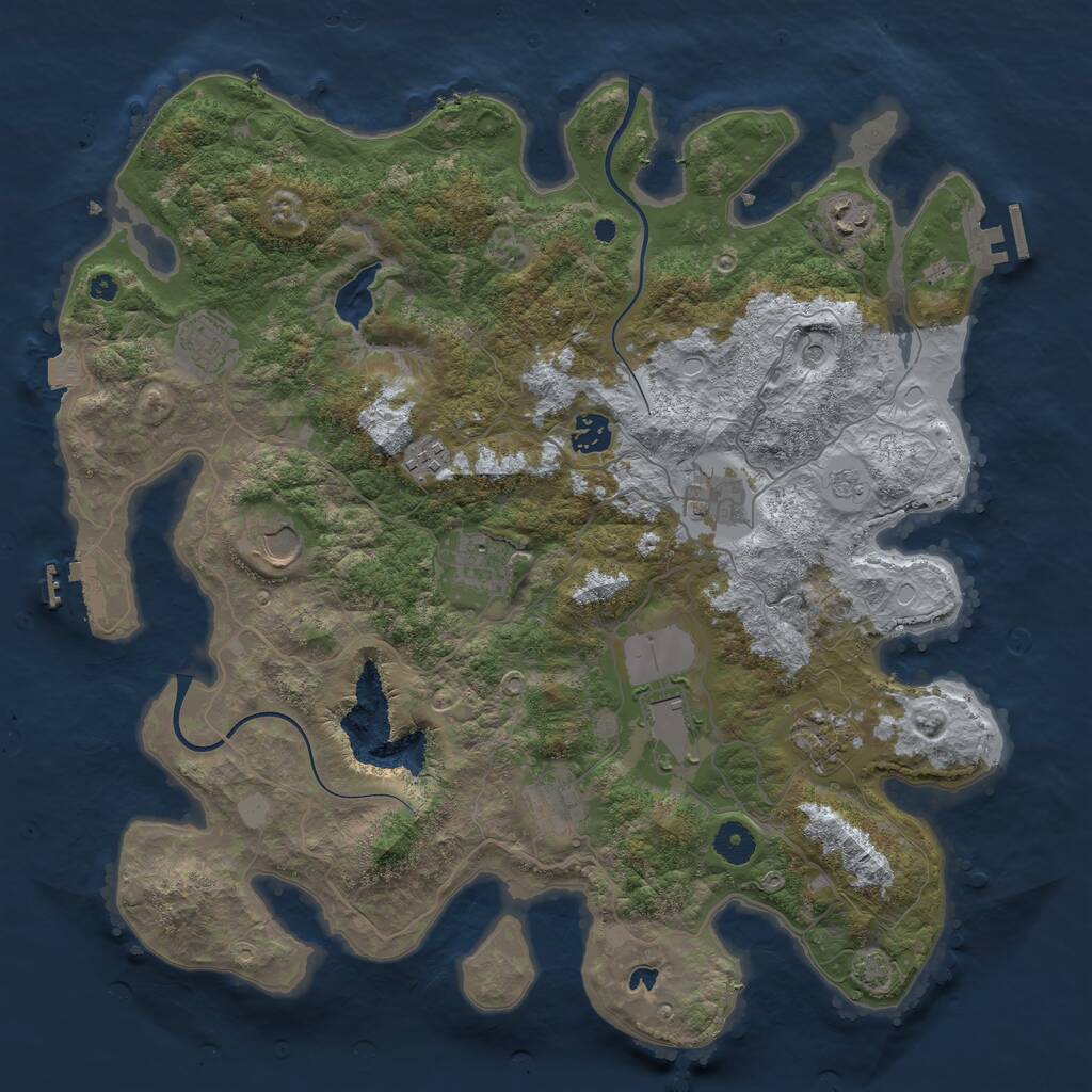 Rust Map: Procedural Map, Size: 4000, Seed: 384645384, 16 Monuments