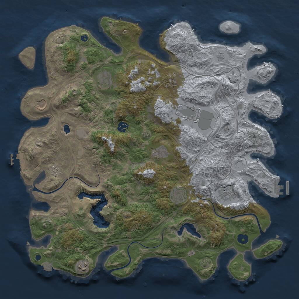 Rust Map: Procedural Map, Size: 4250, Seed: 504573479, 16 Monuments